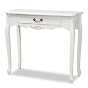 Baxton Studio Gabrielle Traditional French Country Provincial White-Finished 1-Drawer Wood Console Table